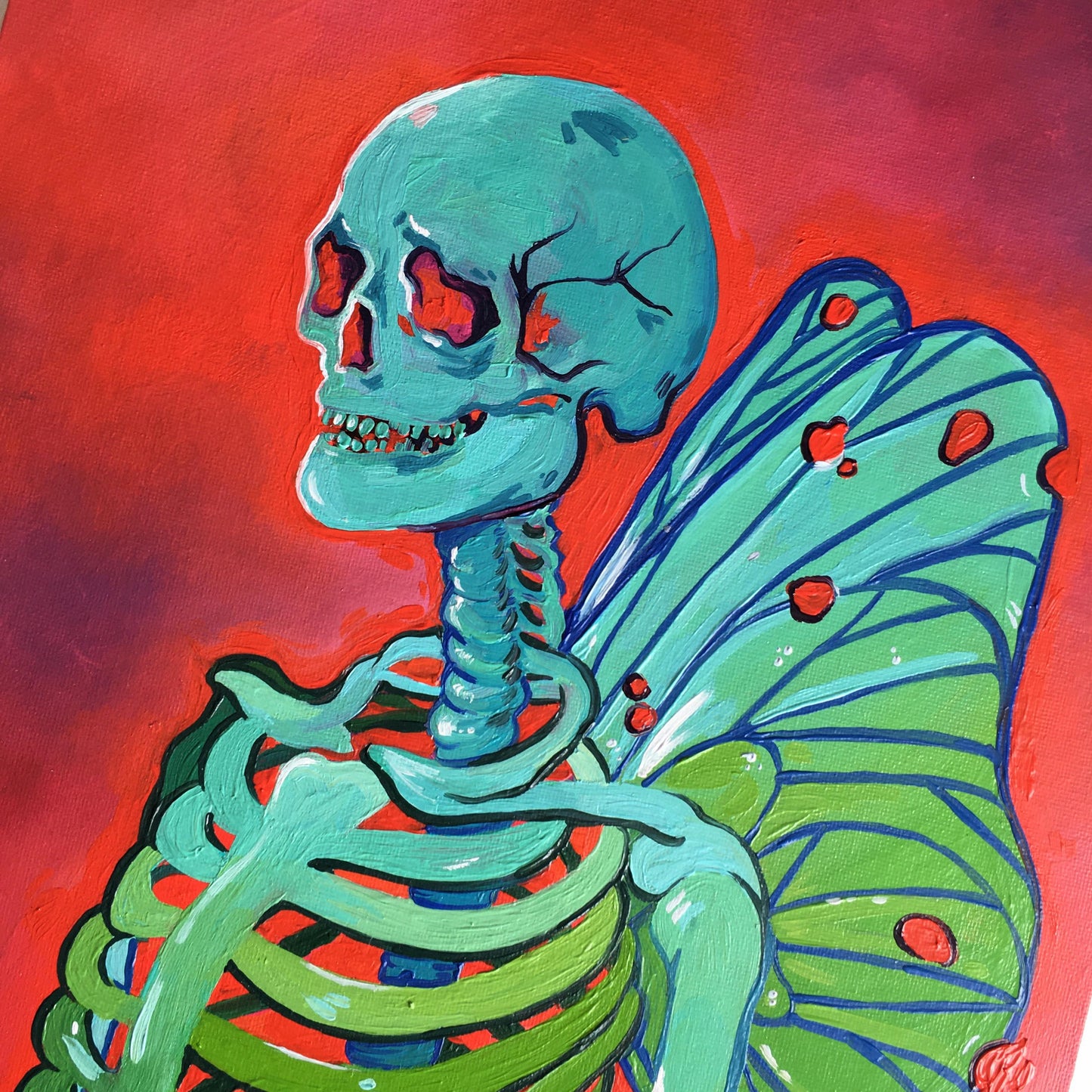 Skeletal Fairytale Oil Painting