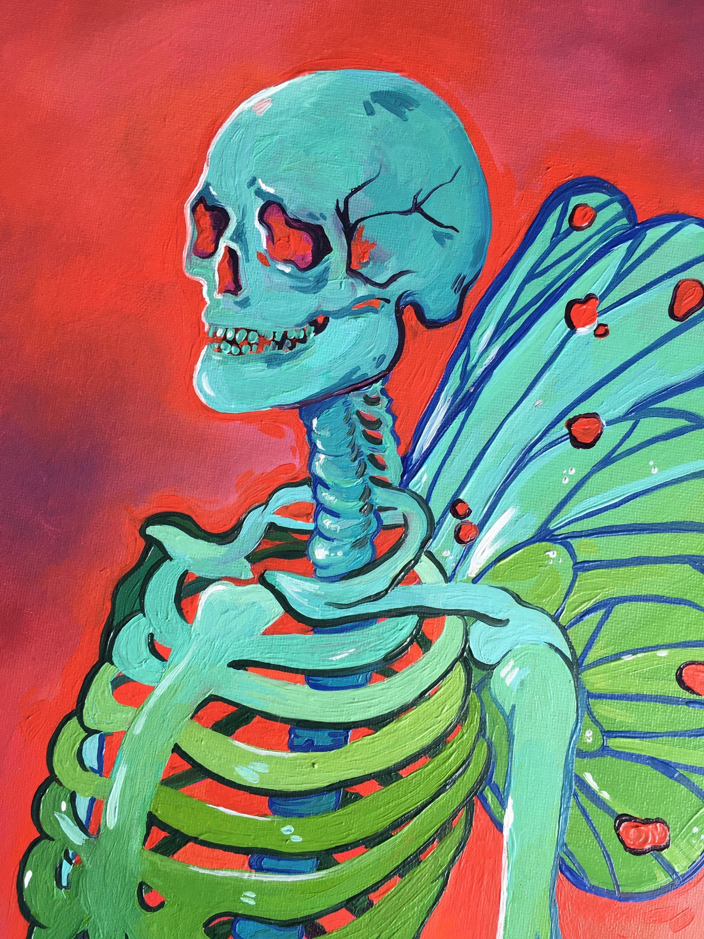 Skeletal Fairytale Oil Painting