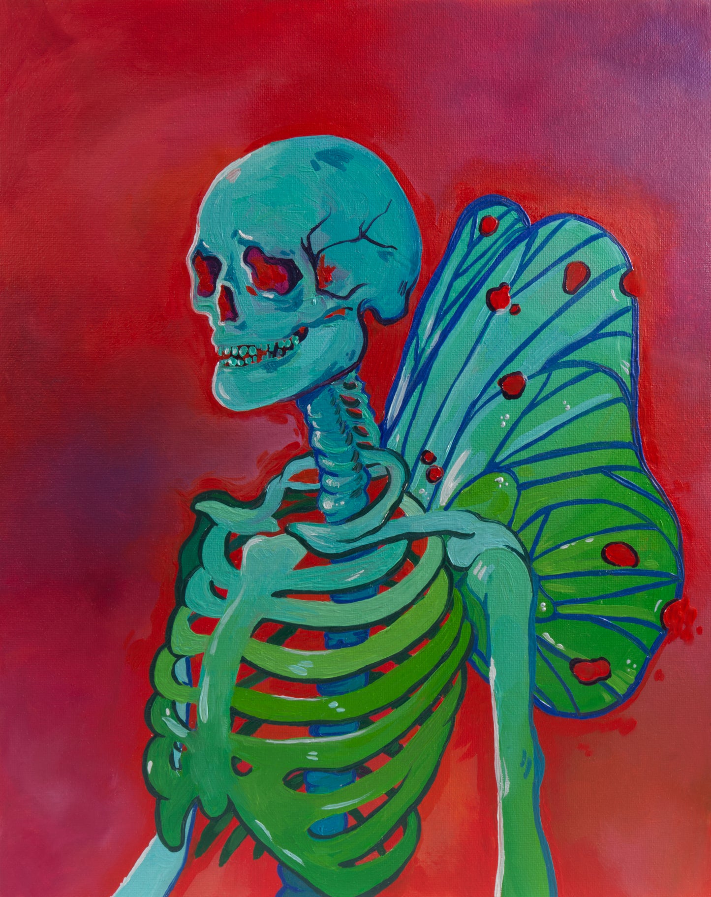 Skeletal Fairytale Oil Painting