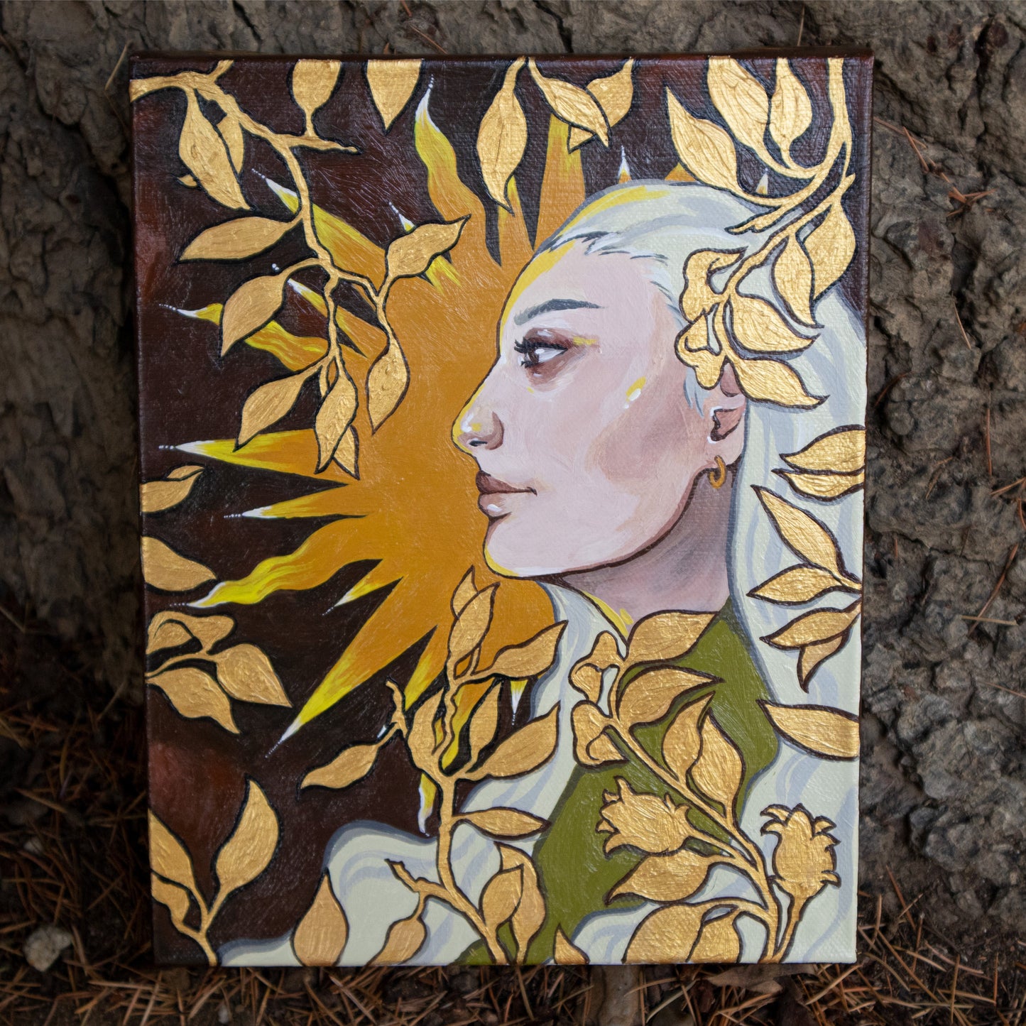 Golden Light Acrylic Painting