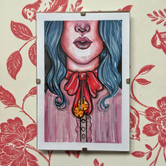 Ribbons and Bells Gouache Painting